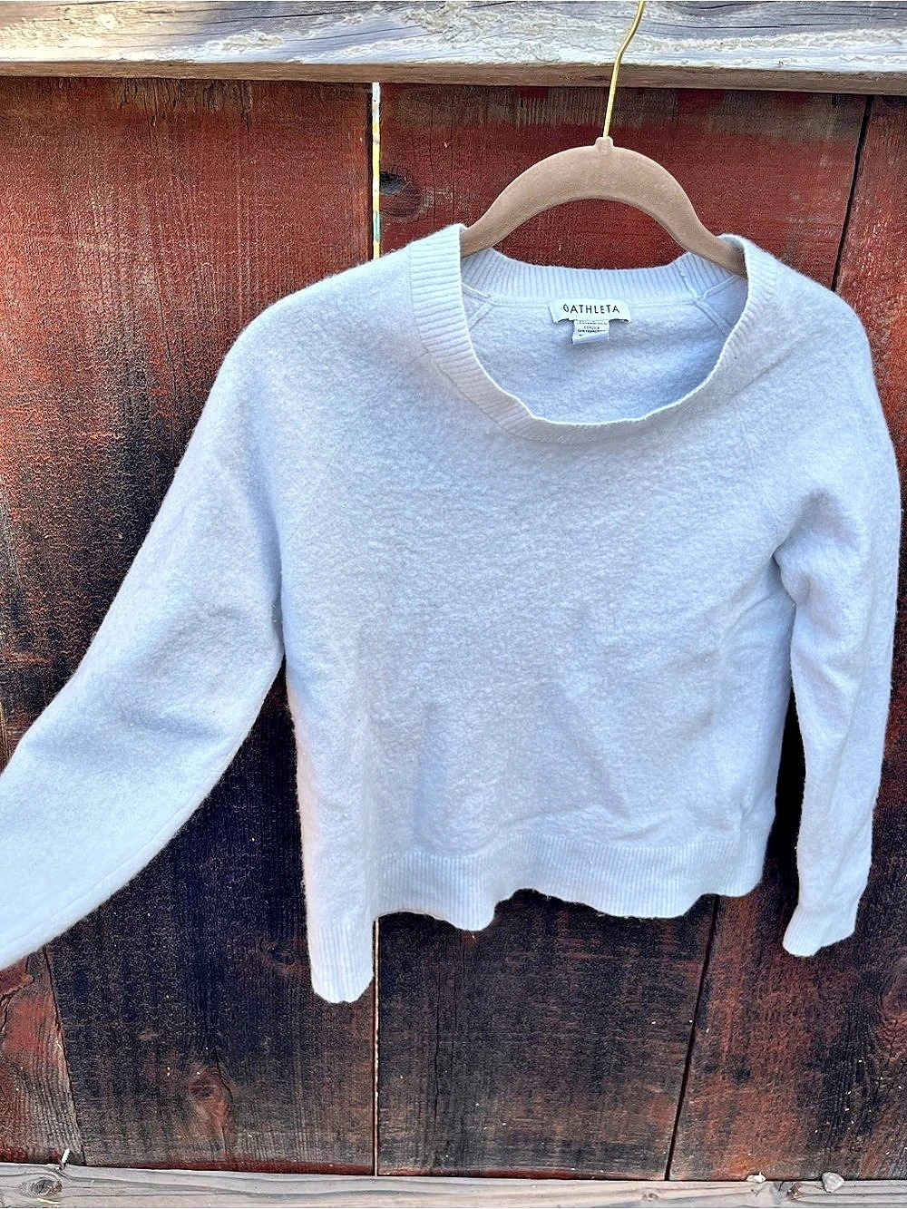 Athleta Crew Neck Sweater Light Blue Small